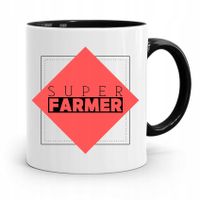 Dla Rolnika Kubek Czarny Super Farmer Prezent Z Nadrukiem Ze Zdjęciem