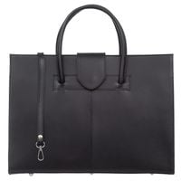 VERA PELLE torebka skórzana klasyczna elegancka teczka V586 czarna