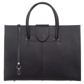 VERA PELLE torebka skórzana klasyczna elegancka teczka V586 czarna