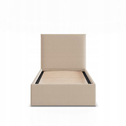 Łóżko Ramowe PAOLA JEDNOOSOBOWE Tapicerowane Pojedyncze BEŻOWE na Arena.pl