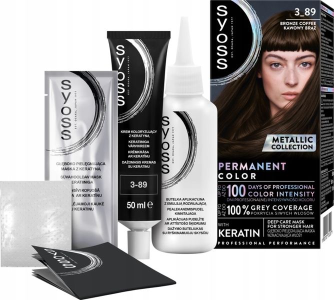 SYOSS PERMANENT COLOR METALLIC COLLECTIONFARBA DO WŁOSÓW 3_89 KAWOWY BRĄZ zdjęcie 1