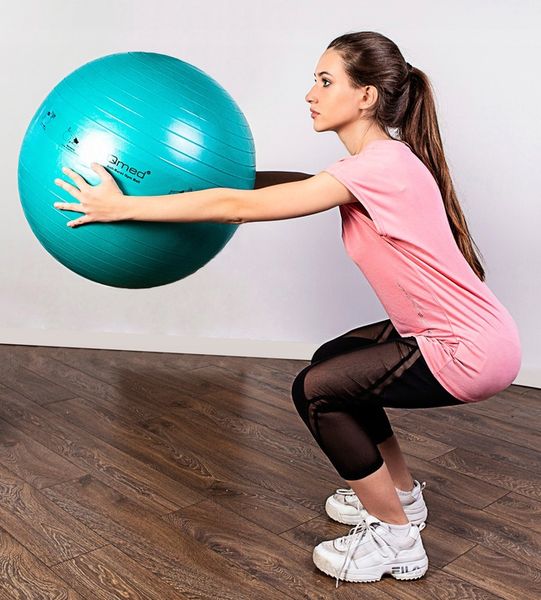 Piłka rehabilitacyjna gimnastyczna do ćwiczeń fitness siedzenia ABS 55cm zdjęcie 4