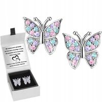 KOLCZYKI SREBRNE MOTYLKI WKRĘTKI DLA DZIEWCZYNKI SREBRO SZTYFTY GRAWER