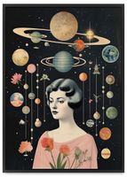 Plakat układ planet portret 50x70 cm w czarnej ramie
