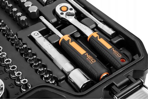 NEO TOOLS Klucze Nasadowe 85 el. 1/4, 1/2 CrV Zestaw Narzędzi Walizka na Arena.pl