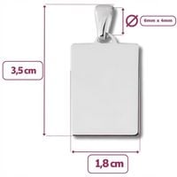 Nieśmiertelnik Srebrny pr. 925 Elegancki Polerowany Wisiorek + Grawer