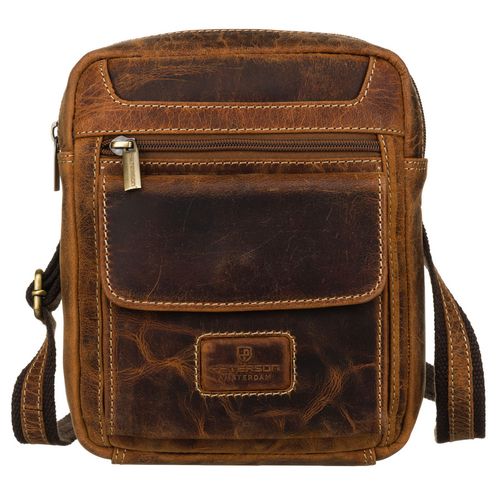 mała listonoszka męska w brązowym kolorze wykonana ze skóry naturalnej na Arena.pl