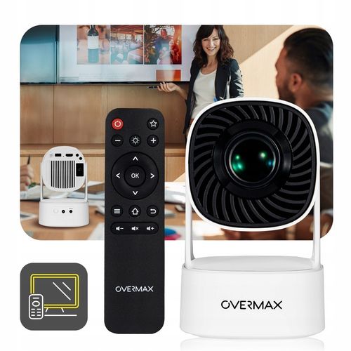 PROJEKTOR RZUTNIK ANDROID TV WIFI BEZPRZEWODOWY OBROTOWY LED PRZENOŚNY na Arena.pl