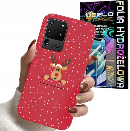 ETUI DO SAMSUNG S20 ULTRA - ŚWIĄTECZNE WZORY RENIFER MIKOŁAJ + FOLIA na Arena.pl