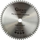 Tarcza do drewna GEKO 350x32 60T z węglikiem do cięcia drewna