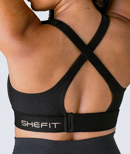 STANIK SPORTOWY SHEFIT CZARNY MOCNE PODTRZYMANIE REGULOWANY L na Arena.pl