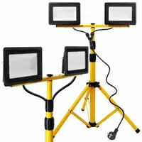 Halogen LED statyw budowlany naświetlacz 2X 50W + przewód zestaw stojak