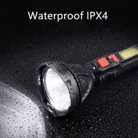 Ładowana latarka LED AEFJ USB XPE + COB 800mAh - 830 - Czarna