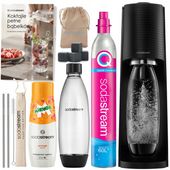 Saturator SodaStream Terra czarny butelka 1L cylinder słomki Mirinda 440ml