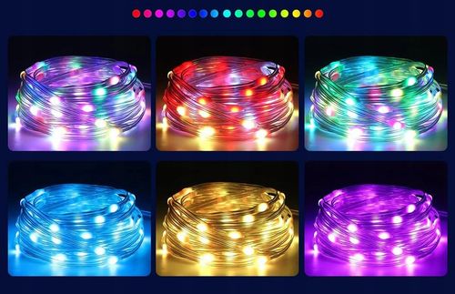 TAŚMA 200 LED INTELIGENTNE LAMPKI APLIKACJA BLUETOOTH PILOT STEROWANIE 20M na Arena.pl