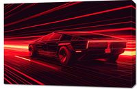 Obraz 90x60cm Prędkość w Czerwonym Neonie