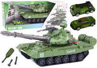 Czołg Pojazd Wojskowy DIY Do Rozkręcania Zielony Dźwięki Zestaw Resoraki