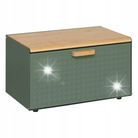 CHLEBAK METALOWY ZIELONY Z BAMBUSOWĄ POKRYWĄ SENSIA 15 L 35,5 X 20,8 X 23,5