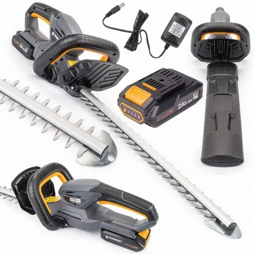 POWERMAT NOŻYCE AKUMULATOROWE DO ŻYWOPŁOTU SEKATOR GAŁĘZI 45CM 20V +2Ah zdjęcie 1