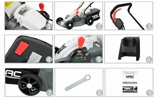 KOSIARKA ELEKTRYCZNA NAC LE14-34-PI-G 1400 W INDUKCJA MULCZOWANIE 34 CM zdjęcie 7