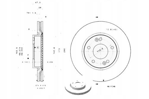 TARCZA HAM PRZOD 280X26 V BREMBO na Arena.pl