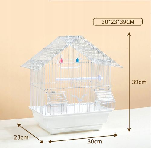KLATKA DLA PTAKÓW METALOWA MAŁA 39x23x30cm BIAŁA na Arena.pl