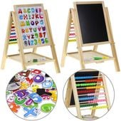tablica drewniana dwustronna magnetyczna kredowa liczydło + akcesoria