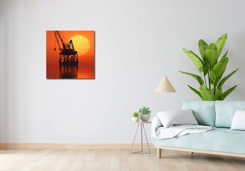 Obraz 60x60cm Sylwetka Przemysłu zdjęcie 2