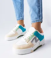 Beżowo-niebieskie buty na platformie Harter 38