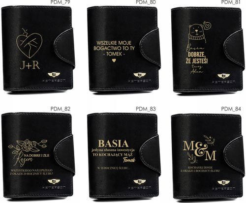 Portfel skórzany czarny damski prezent NA URRODZINY DLA NIEJ z GRAWEREM na Arena.pl