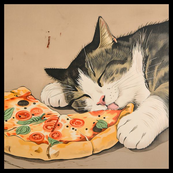 Plakat 60x60cm Pizza Dla Kota zdjęcie 2