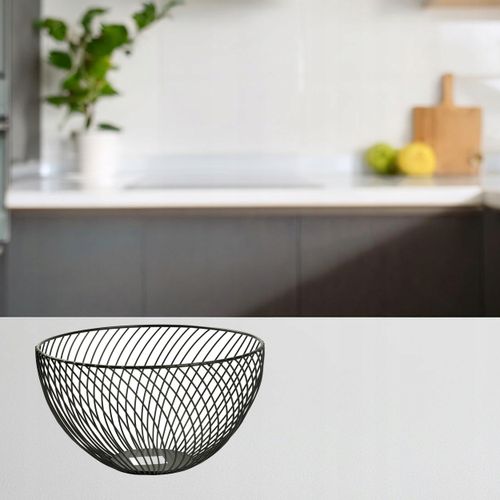 CZARNY METALOWY KOSZYK 25CM MISA MISKA OKRĄGŁY ORGANIZER POJEMNIK DRUCIANY na Arena.pl