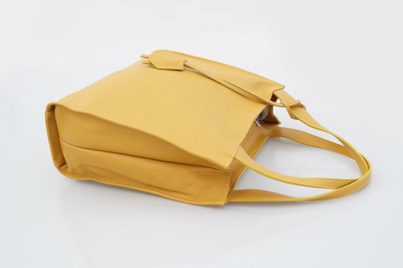 VERA PELLE torebka damska skórzana shopper klasyczna na ramię V074 c.taupe zdjęcie 7