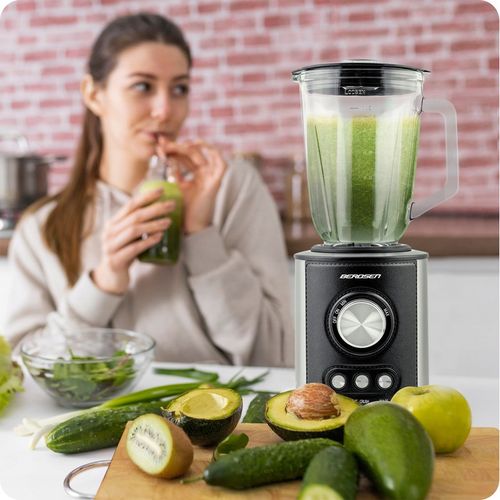 Blender kielichowy duży szklany czarny 800W Berdsen 1,5L na Arena.pl