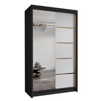 SZAFA przesuwna VERTIGO III 180cm lustro ZŁOTE UCHYWTY pojemna garderoba