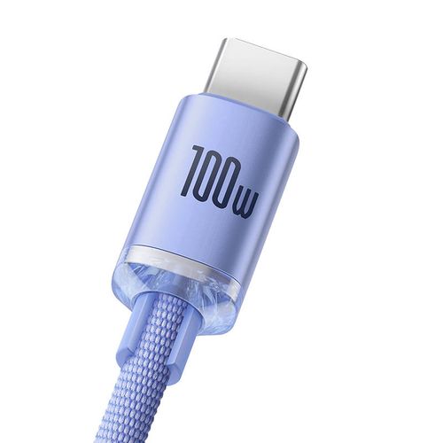 kabel usb do usb-c baseus crystal shine, 100w, 2m (fioletowy) na Arena.pl