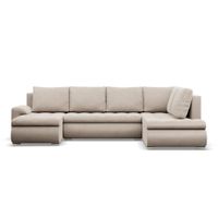 Duży narożnik U, prawostronny, BOSCO, velvet, 300cm, beżowy | TYLETEGOTU