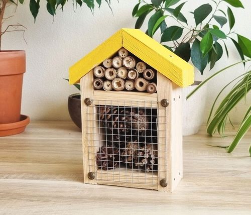 Domek, hotel dla owadów Toraf DIY1 żółty - do samodzielnego złożenia na Arena.pl