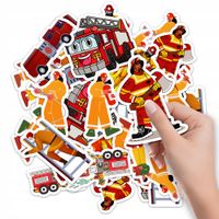 NAKLEJKI NA ZESZYT NALEPKA Z POSTACIAMI STRAŻ POŻARNA OGIEŃ WZORY 10SZT