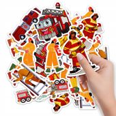 NAKLEJKI NA ZESZYT NALEPKA Z POSTACIAMI STRAŻ POŻARNA OGIEŃ WZORY 10SZT