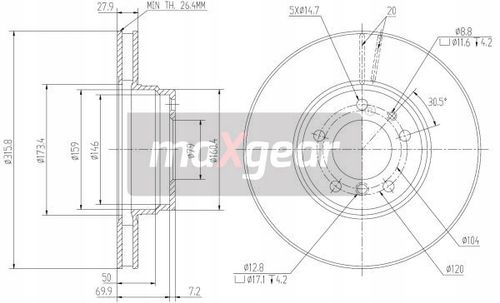 TARCZA HAM. BMW P. E38 94-98 MAXGEAR na Arena.pl