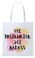 Torba Biała Eco Shopper Dla Instruktora Prezent Z Nadrukiem Ze Zdjęciem