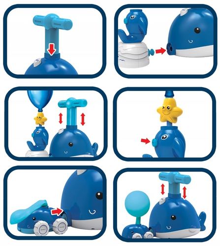 WYRZUTNIA SAMOCHODÓW RAKIET NAPĘD BALONOWY INTERAKTYWNA AUTO POMPKA PREZENT na Arena.pl