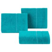 Ręcznik frotte z bordiurą SUZI 70X140 turkusowy