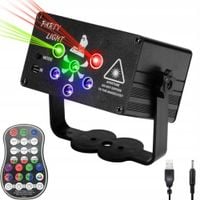 LASER PROJEKTOR 6HOLE DYSKOTEKOWY + PILOT IMPREZĘ DISCO REFLEKTOR KULA STRO