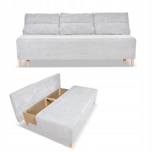 Kanapa sofa KIMO funkcja spania pojemnik Family Meble Anafi szara sztruks na Arena.pl