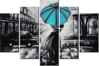 100CM 150CM OBRAZ 5 ELEM ZAKOCHANI TURKUS ŚCIENNY