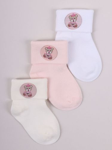 Skarpety niemowlęce bawełniane dziewczęce miś 3PAK 6-12 miesięcy YOCLUB na Arena.pl