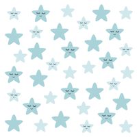 Naklejki Dla Dzieci Niebieskie GWIAZDY Gwiazdeczki Boho ZESTAW 120cm x 60cm