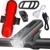 LAMPKA ROWEROWA PRZEDNIA + TYLNA LED USB ZESTAW KOMPLET PRZÓD + TYŁ ŚWIATŁO